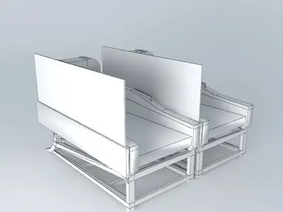 First Class Airplane Seats Free 3D model