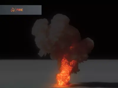 Big Oil Fire Animation 3D model