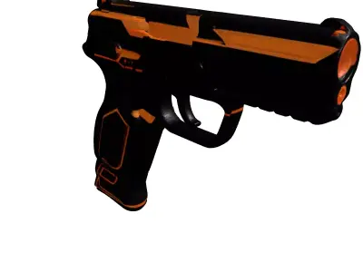 Sleek SciFi Pistol with Glowing Accents 3D model