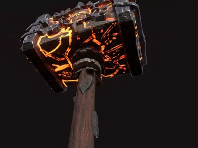 Lava Hammer of Doom Low-poly 3D model
