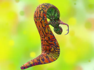 SnakChameleon lizard Free low-poly 3D model