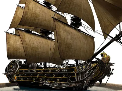 Pirate Ship Low-poly 3D model