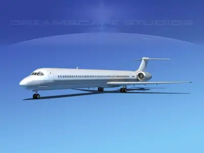 Douglas MD-80 Unmarked 1 3D model