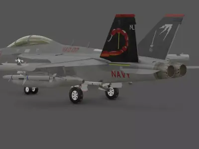 EA-18G Growler Jet 3D Model Low-poly 3D model