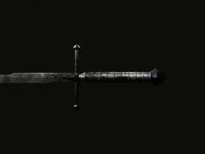 Low-poly Dark Fantasy sword Low-poly 3D model
