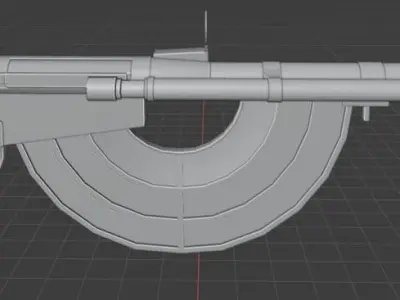 Prototype RSC Ribeyrolles SMG M1919 3D model