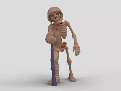 Skeleton Soldier Halloween Decor 3D print model
