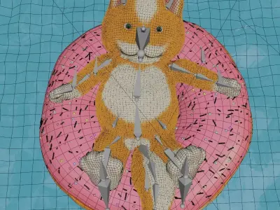 Donut cat Free low-poly 3D model