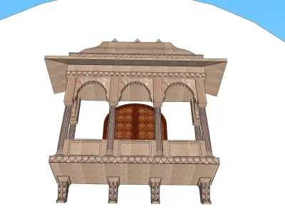indian jodhpuri stone jharokha window 3D model