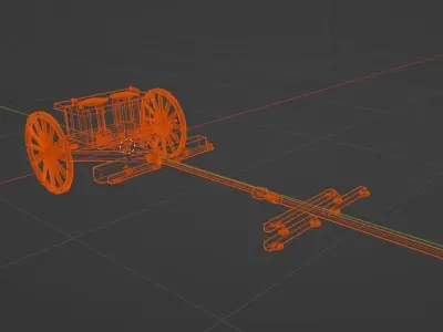 Napoleonic era British artillery Limber 3D model