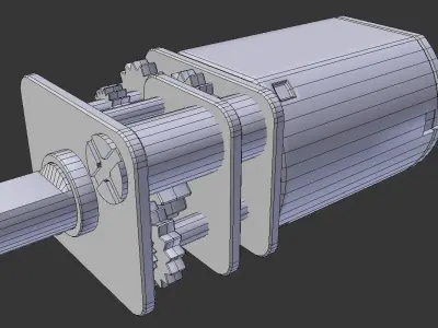 Electric motor with reducer 3D model