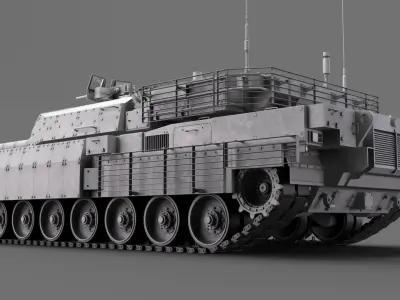 Main Battle Tank High Poly model 3D model