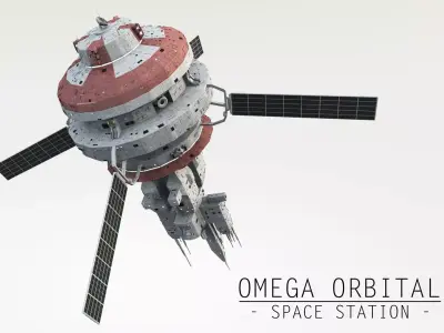 Omega Oribital - Space Station Low-poly 3D model