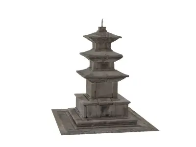 Korean Traditional Stone Pagoda 3D model