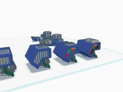 Interception Gun ship 38 elements model 3D print model