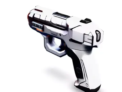 SciFi Blaster Pistol Game Ready Low-poly 3D model