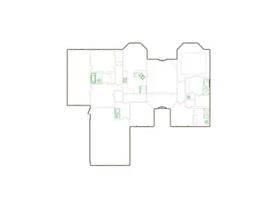 Detailed Exterior Sketch by Interior - 3001-3500 SF - Xactimate 3D model