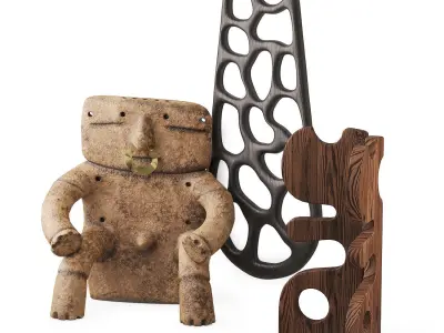 Decorative set in ethnic style 3D model