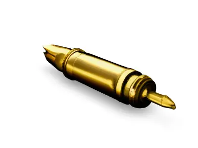 Golden Futuristic Pen 3D Model Low-poly 3D model