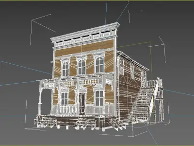 Old style residential buildings in the western region 3D model