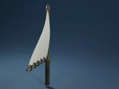 Triangle mast and sail 3D model