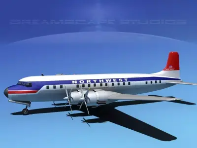 Douglas DC-7C Northwest Airlines 3D model