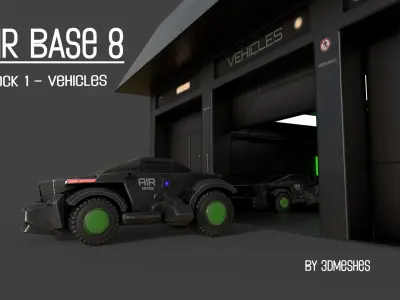 Air Base 8 - Car PBR 3D Model Low-poly 3D model