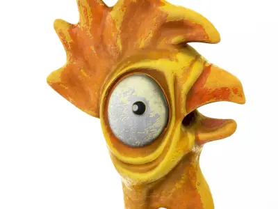 Chicken cartoon toy low poly Low-poly 3D model