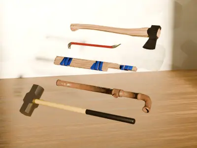 LowPoly Weapon Set Low-poly 3D model