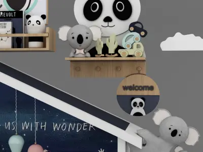 toys and furniture set  Low-poly 3D model