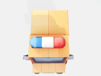 Lowpoly police car Low-poly 3D model