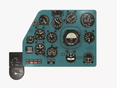 Mi-8MT Mi-17MT Left Panels Board English Low-poly 3D model