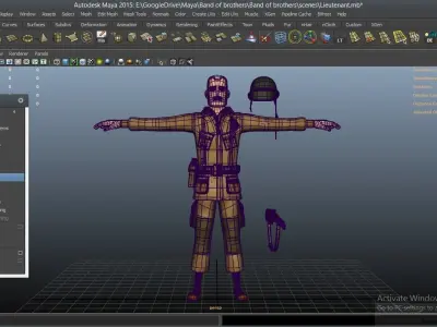 cartoon WW2 Character - Lieutenant 3D model