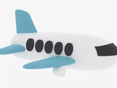 Cartoon Airplane 1 3D model