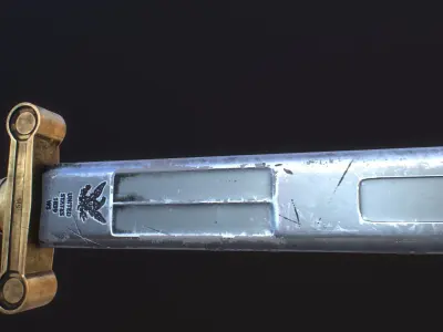  Civil War Artillery Sword Free low-poly 3D model