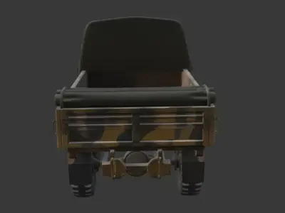 Military Camouflage Cargo Truck 3D Model 3D model