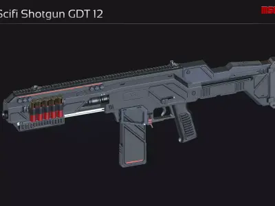 Scifi Shotgun GDT 12 Low-poly 3D model
