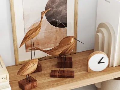 Decorative set bookshelf decor 3D model