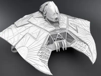 ID4 Alien Attacker Scale model 3D print model