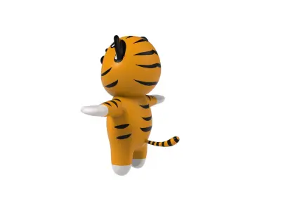 Character v001 Tiger Low-poly 3D model