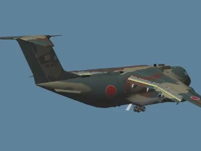 Japan Air Self-Defense Force KAWASAKI C-1 Cargo Plane 3D model