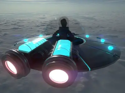 Alien Spaceship Low-poly 3D model