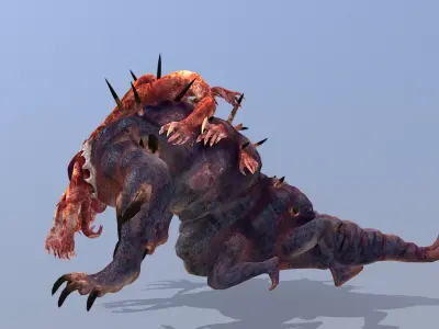 Sand Worm OctoWorm Sandbeast Attack Animation 3D model