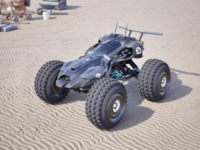 sci fi battle vehicle 3D model