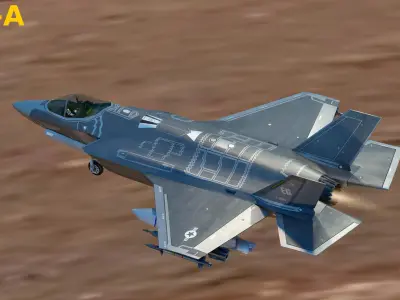 F35 Collection - Fully Rigged and High Resolution Cocpit Low-poly 3D model