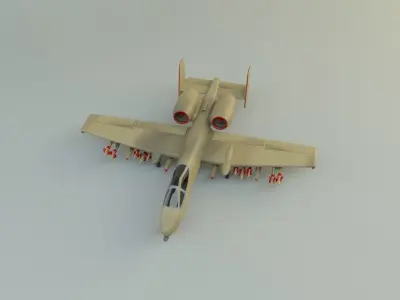 A-10 Thunderbolt II fighter jet 3D model