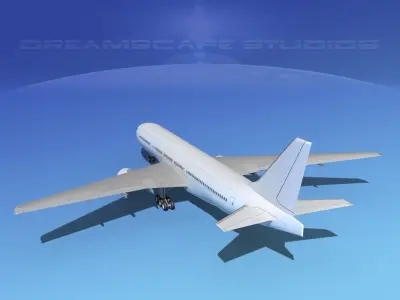Boeing 777-200LR LP SS Low-poly 3D model