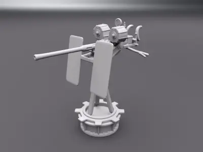 Oerlikon 20mm scale model 3D print model