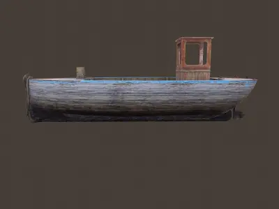 Fishing Boat Low-poly 3D model