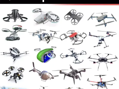 Quadcopters Set 19in1 3D model